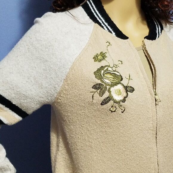 Mossimo Zipper Front Varsity Style Sweater - Picture 3 of 6